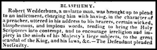 Newspaper article of the trial of Robert Wedderburn The Morning Post 27th January 1820