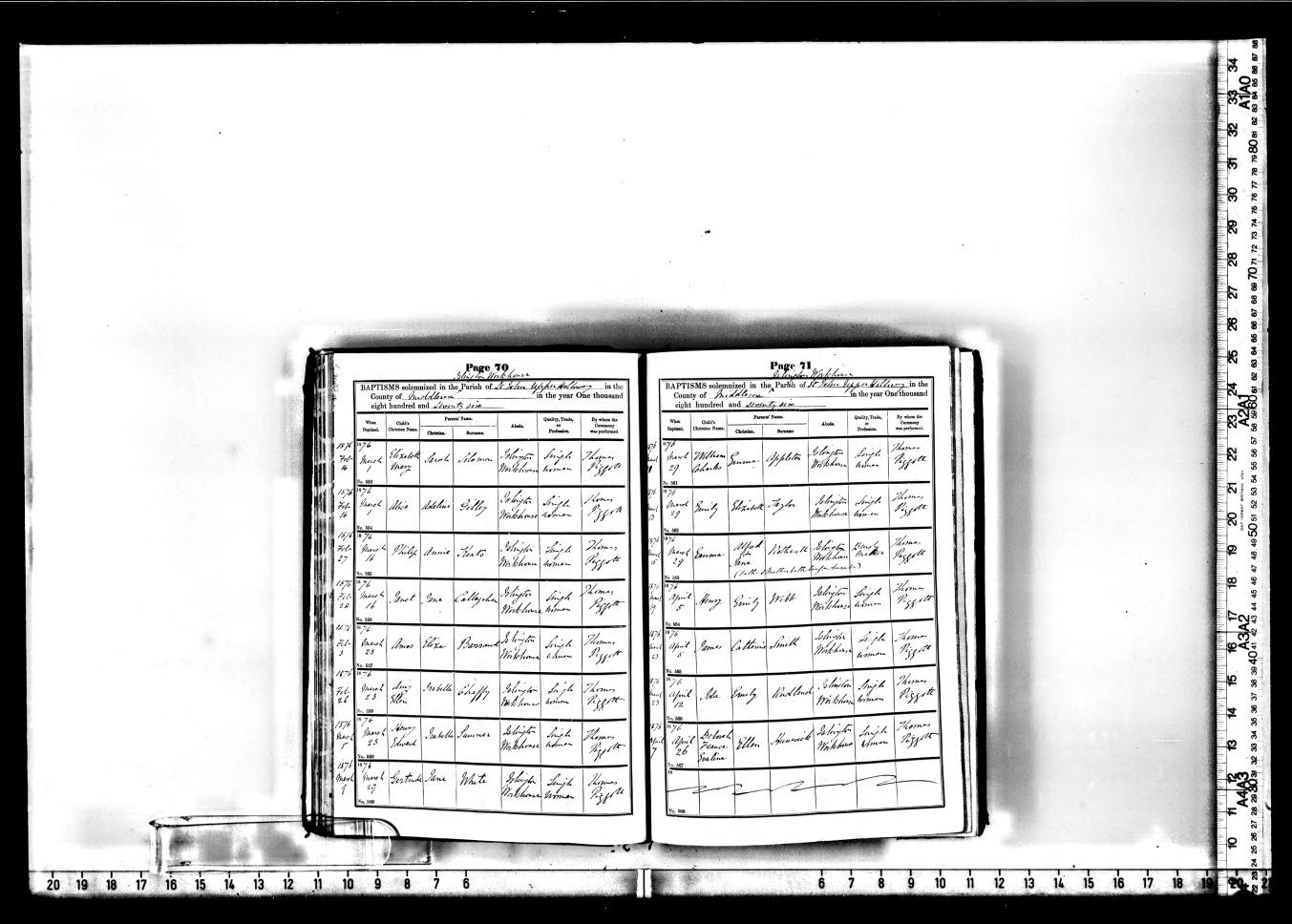 Baptism record of Amos Barrand