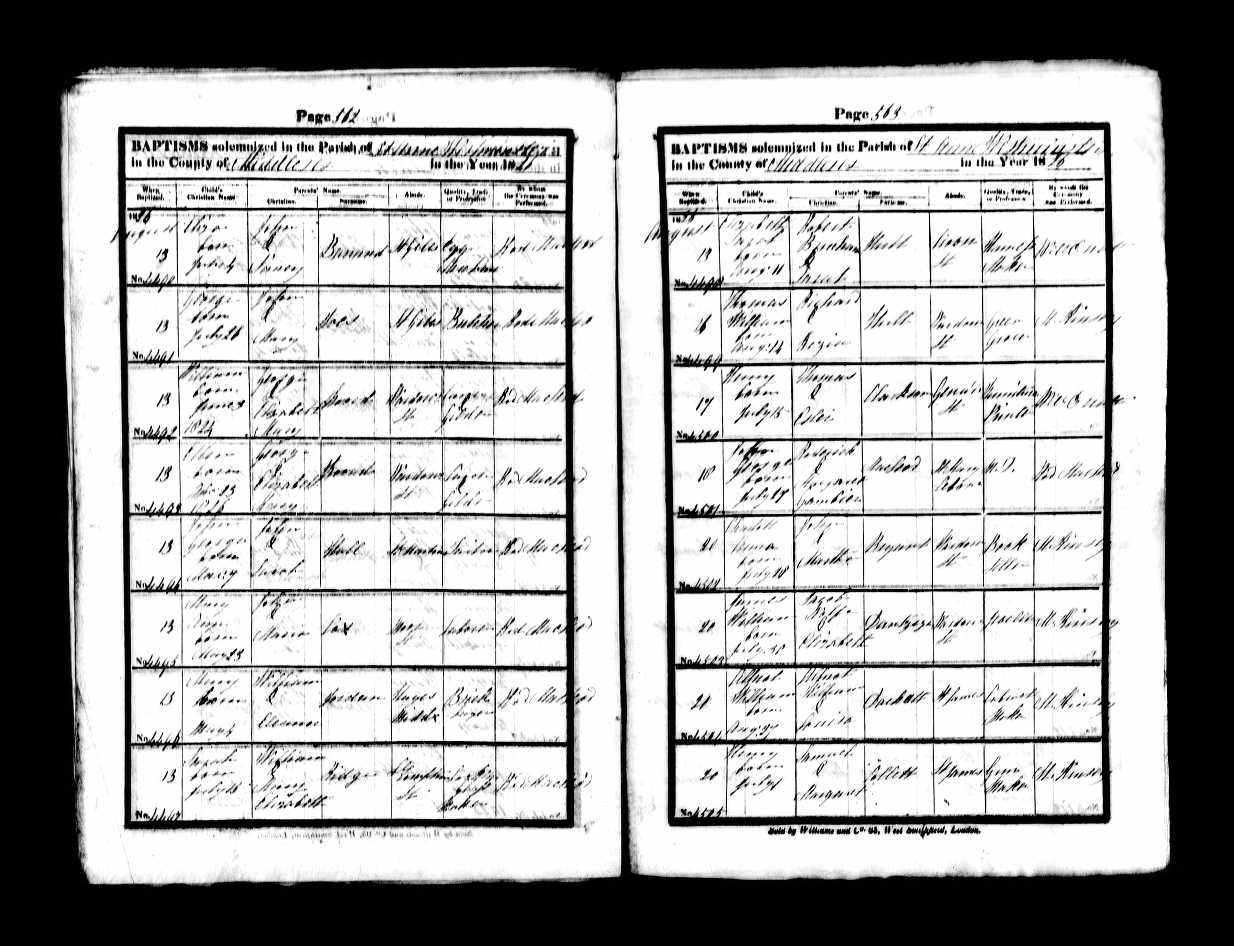 Baptism Record of Eliza Barrand