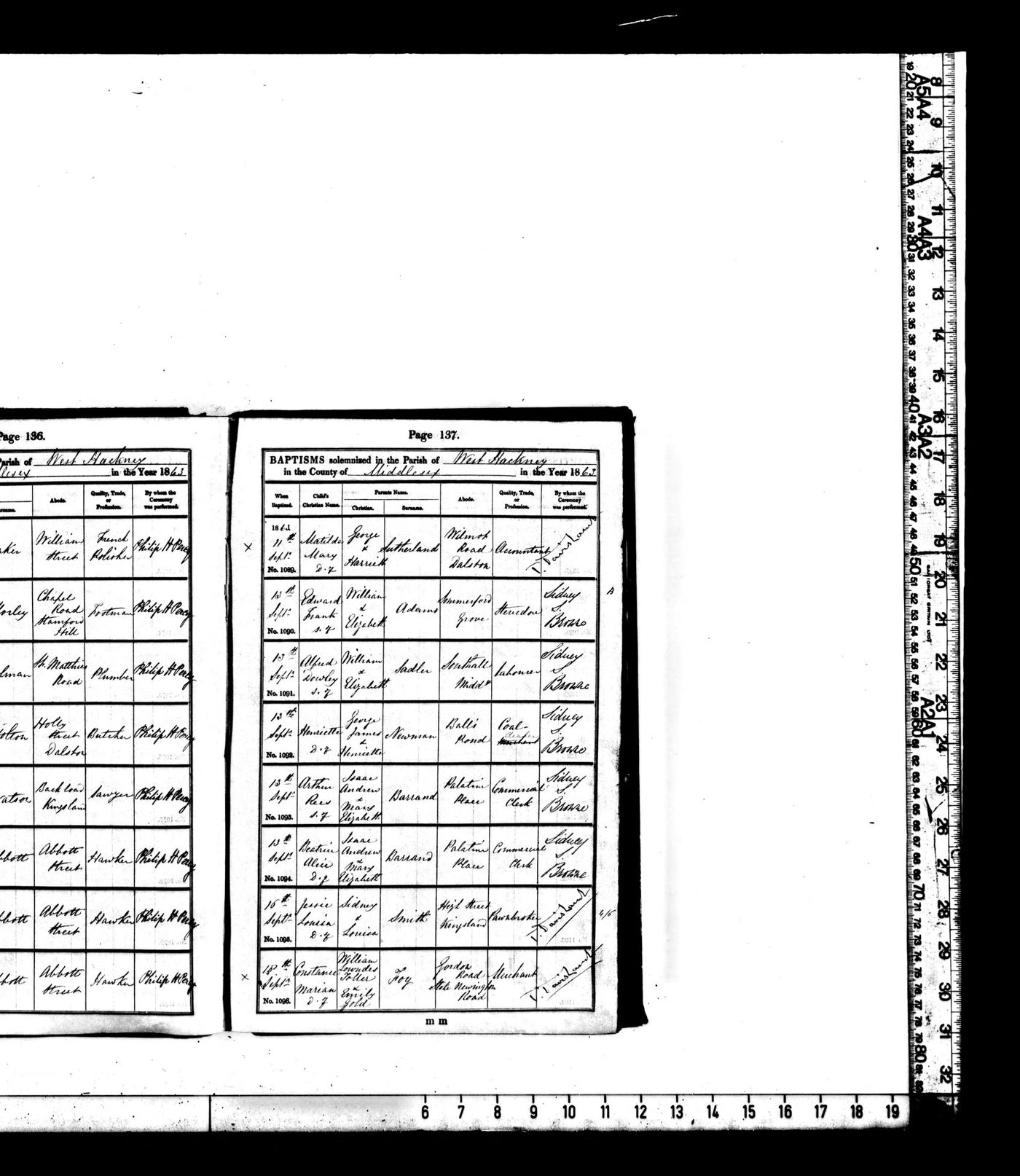 Baptism Record for Arthur Rees Barrand
