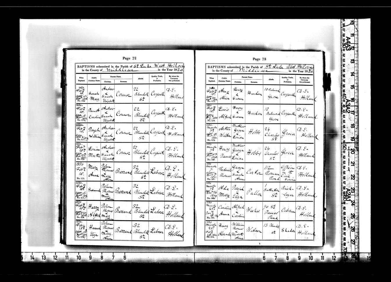 Baptism record of Mary Ann Barrand