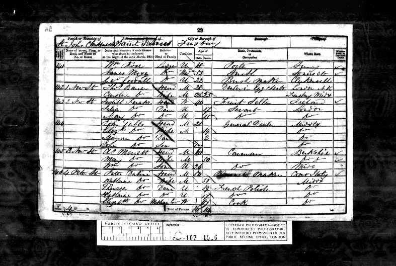 1851 Census as Barren – As Baner in “Find My Past” Dealer in eggs and cheese