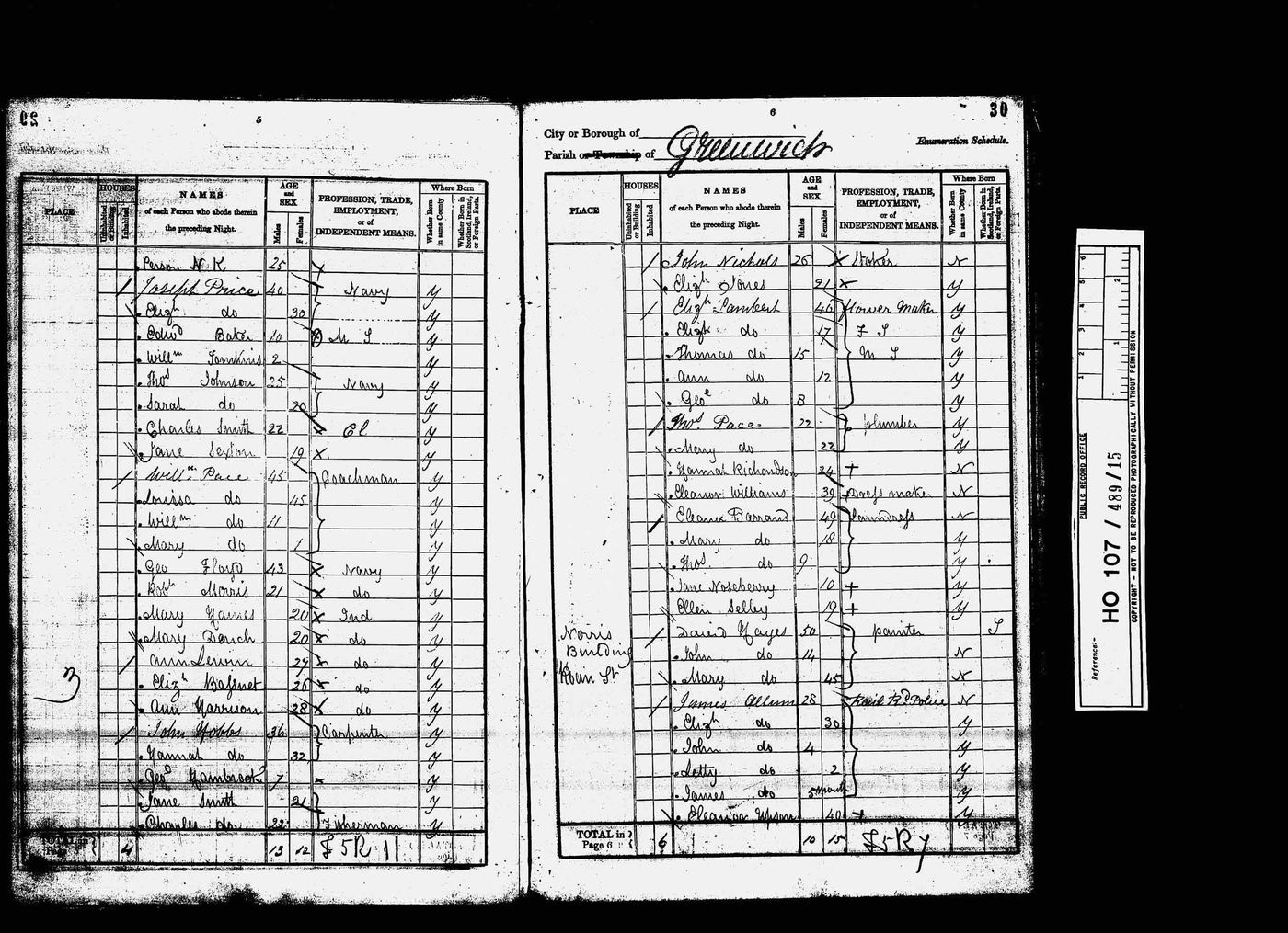 1841 census – Eleanor Barrand, Mary and Thomas