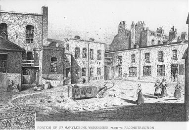 St Marylebone workhouse engraved by an inmate "W.A.D.", 1866.