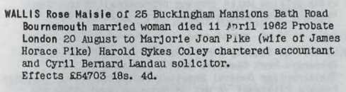 1939 census Marjorie shown as Joseph/Peterson & Pike The other person mentioned is Alexander Joseph.