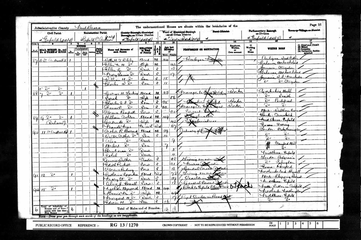 1901 census for Arthur Rees Barrand