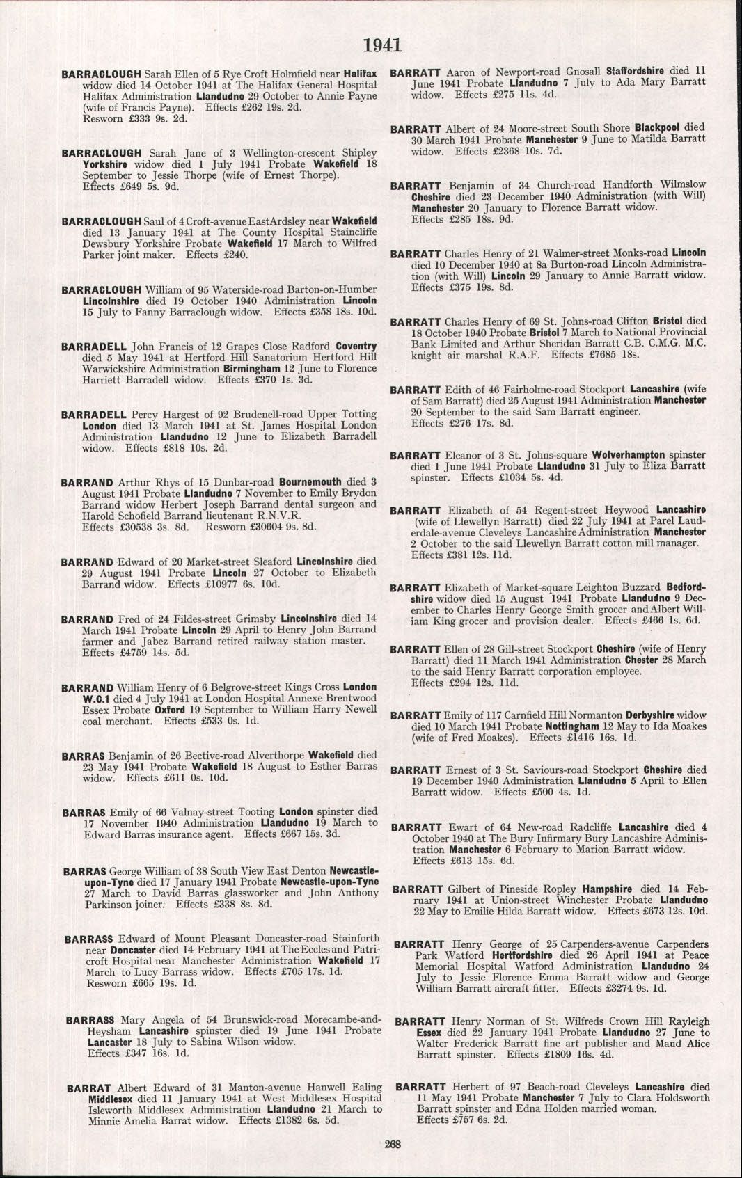 Will of Arthur Rees Barrand