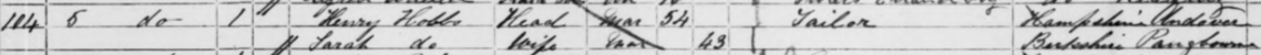 1861 Census, Henry + Sarah Herridge at 5 Field Lane, Reading
