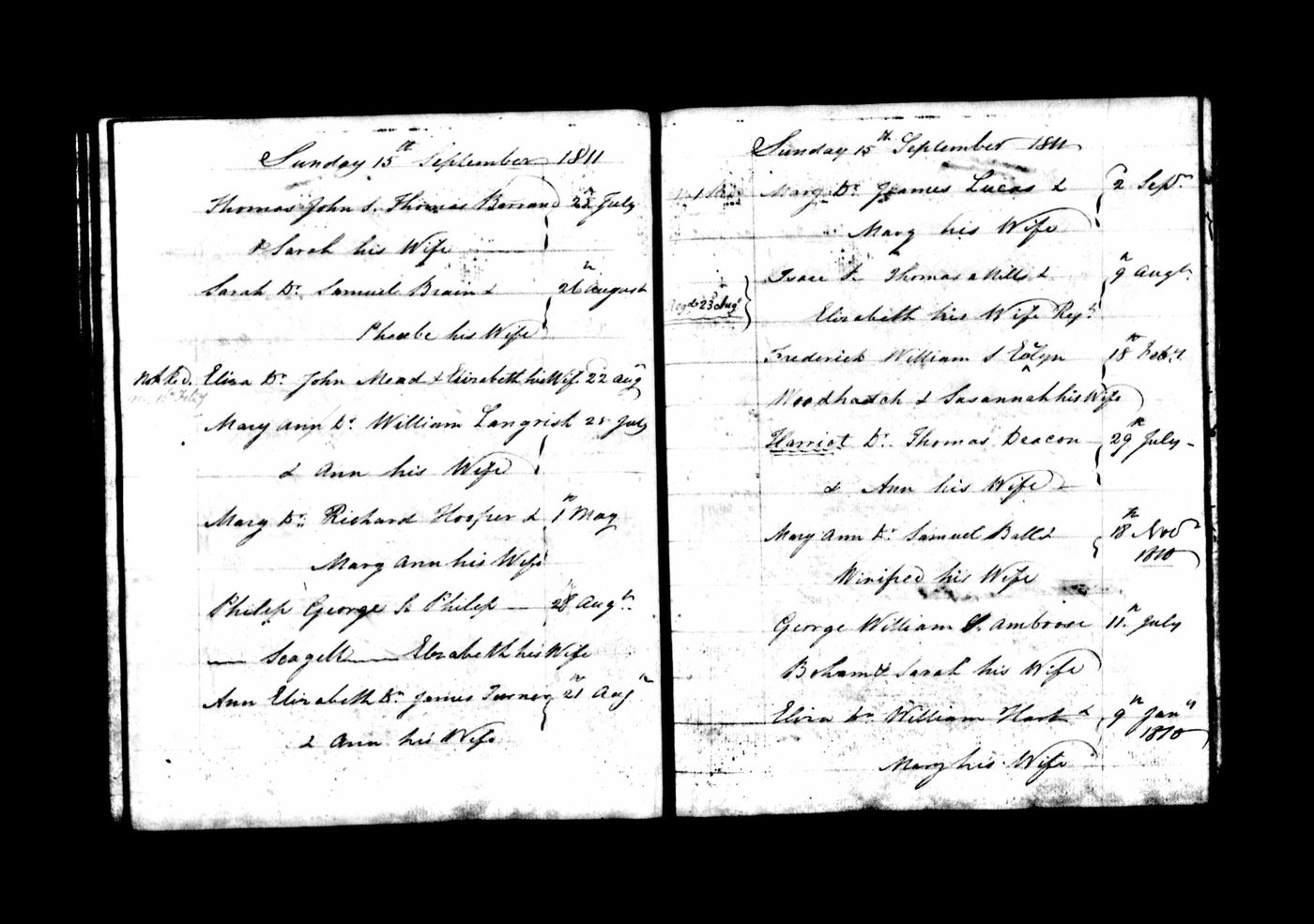 Baptism record of Thomas John Barrand
