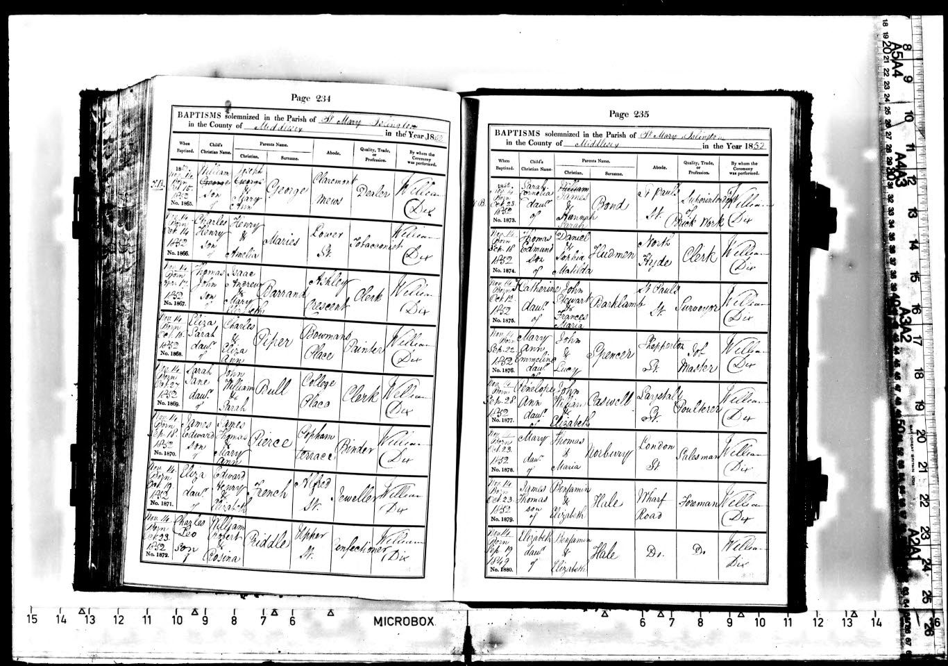 Baptism record of Thomas John