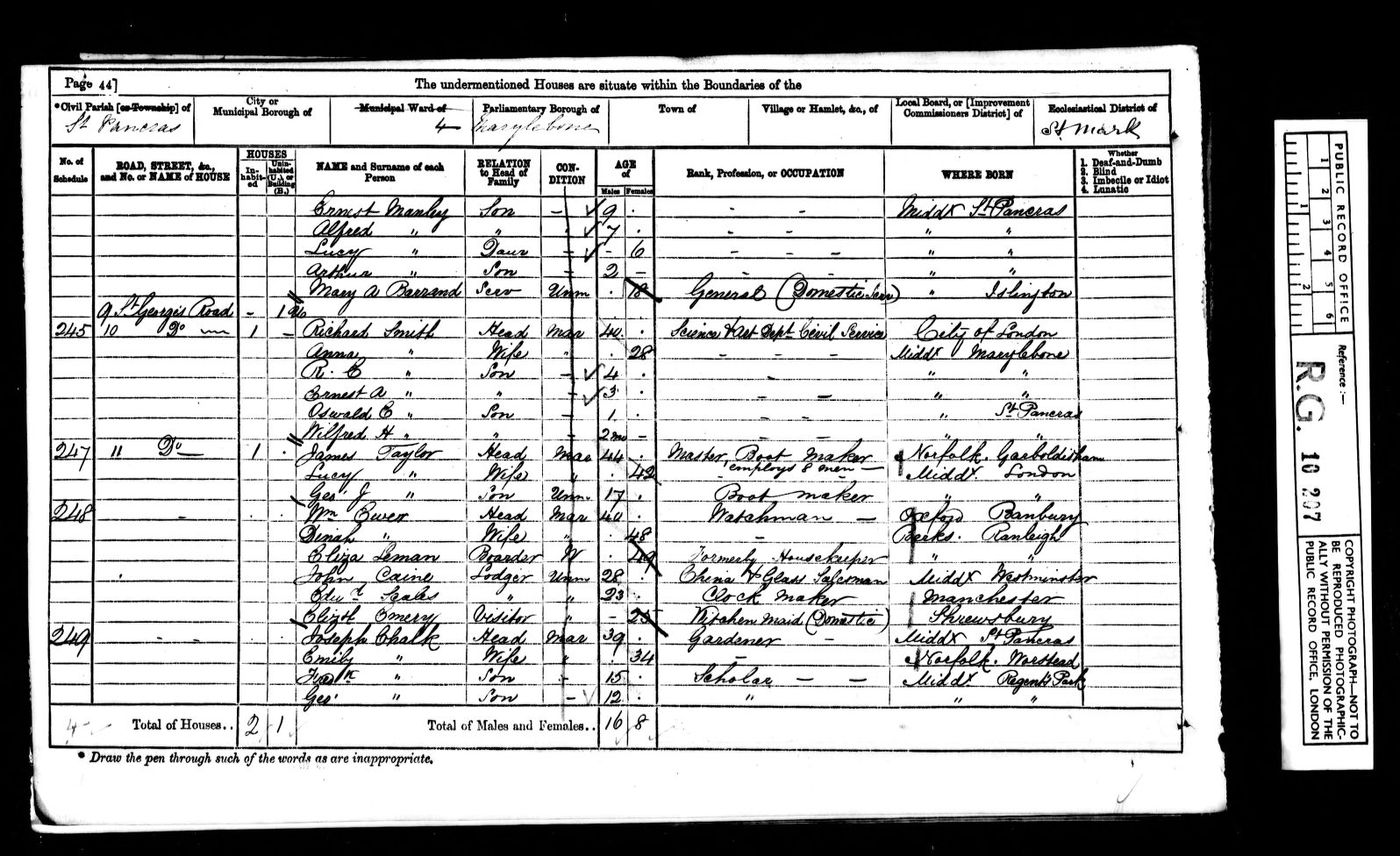 1871 Census As Mary A. Barrand - Not Emma Mary Ann