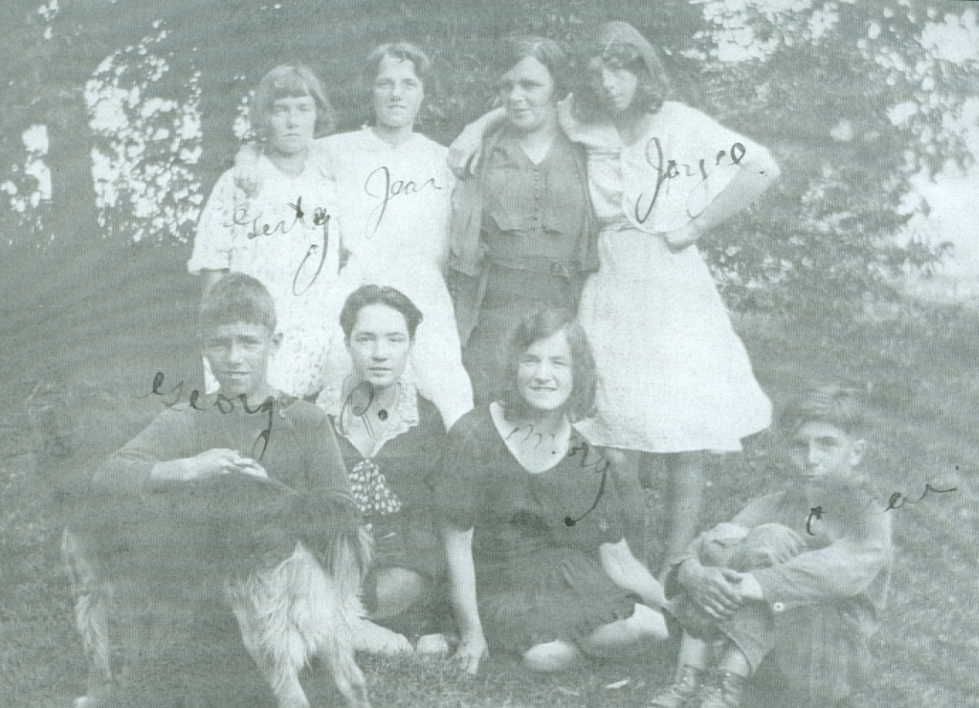 (A neighbour) Jean, Daisy, Joyce, George, Rachel, Mary and Oscar