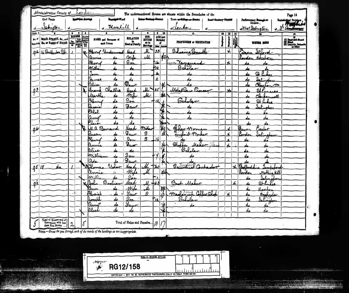 1891 Census, aged 19