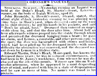 Globe 30 October 1815 Morning Advertiser 18 July 1828