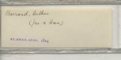 Pallots record of the birth of Arthur