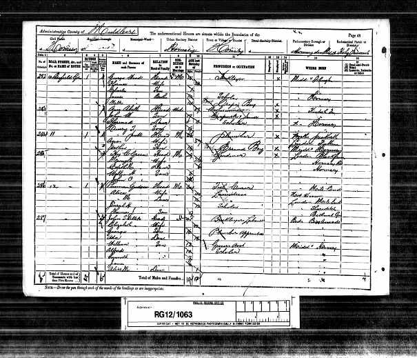 1891 Census – George is now head of the family
