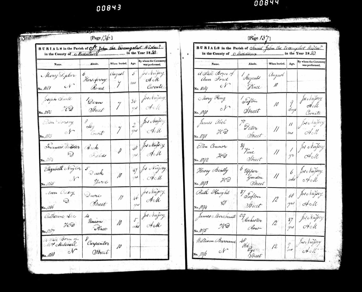 Death of William Barrand - aged 9 months. Living at 48, Old Pye Street.