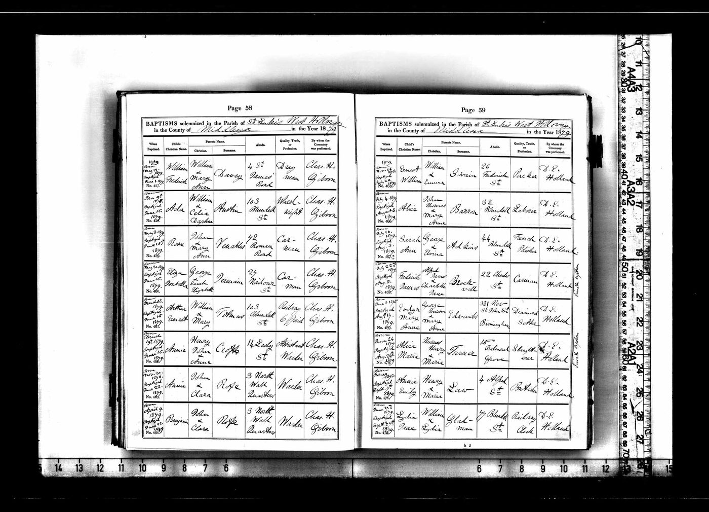 Baptism Record of Alice Barrand (as Barron)