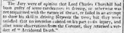 Court case involving the carriage driven by Lord Charles Spencer Churchill