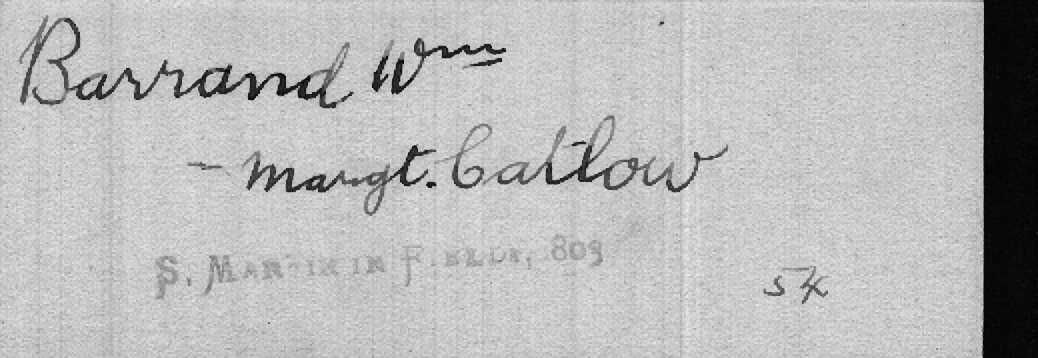 The Death Record for Margaret Catlow (Callow)