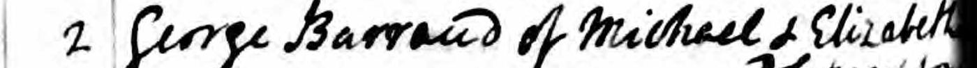 Baptism Record of George Barraud 2nd December, 1769