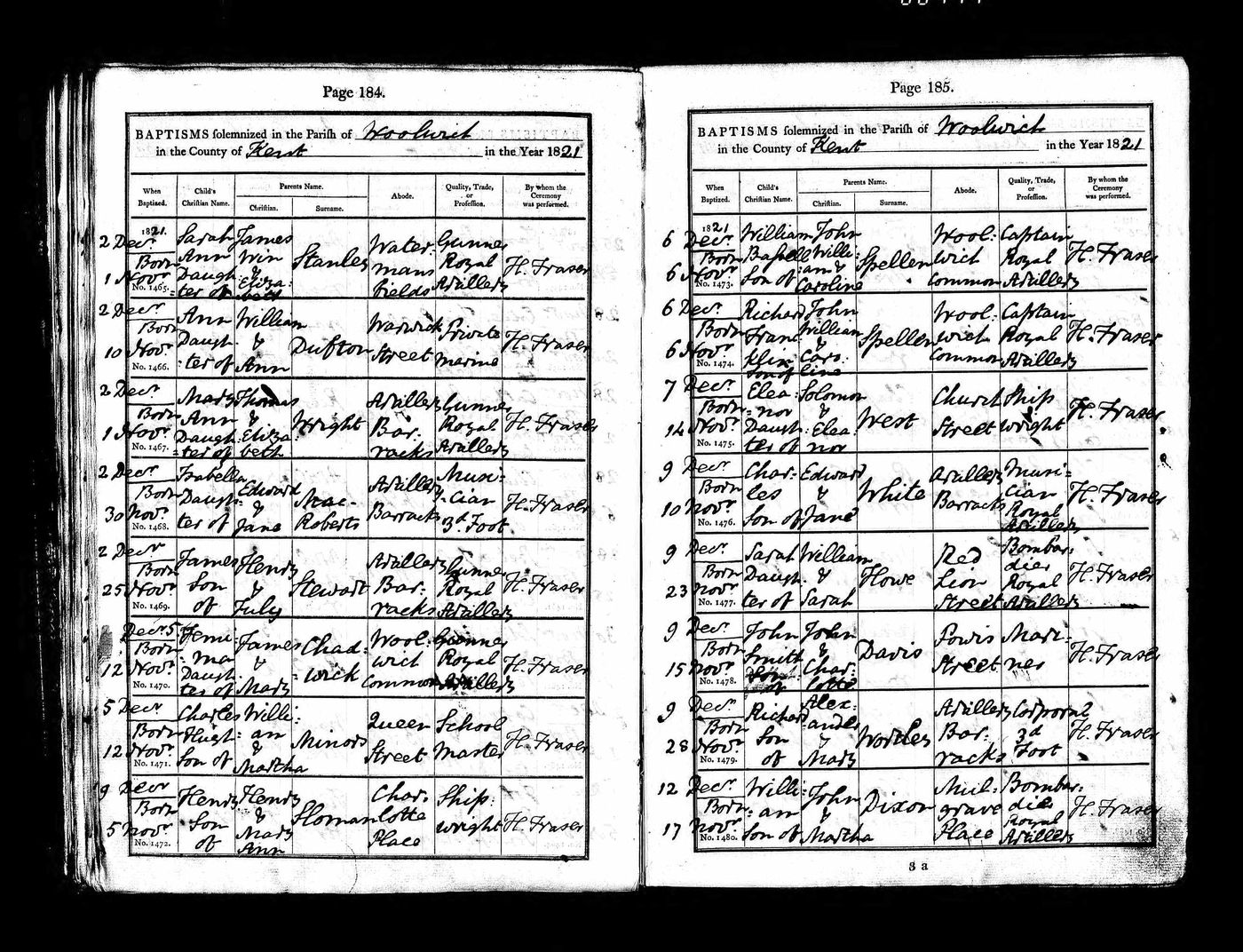 Baptism record of Eleanor West