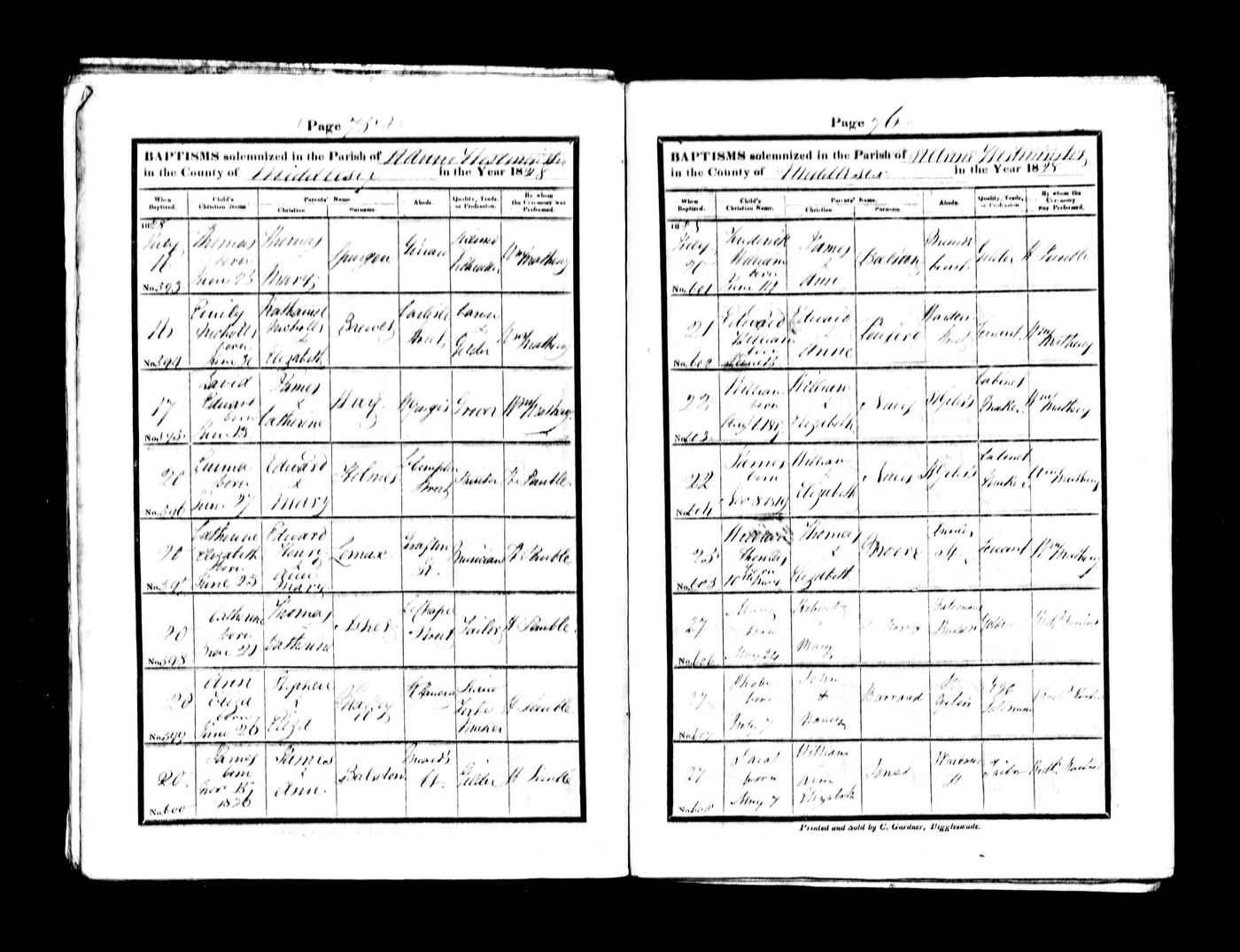 Baptism Record of Phoebe Barrand