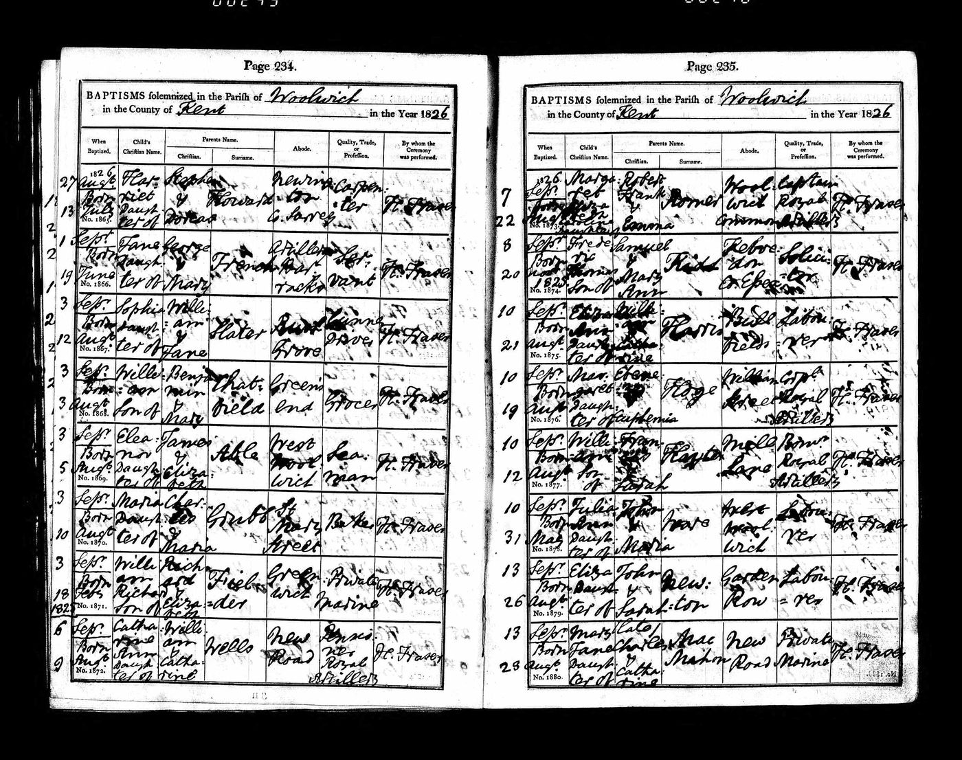 Baptism Record of Eleanor Able