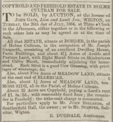 22 July 1864 - Carlisle Journal - Carlisle, Cumbria, England