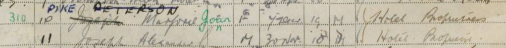 1939 census Marjorie shown as Joseph/Peterson & Pike The other person mentioned is Alexander Joseph.
