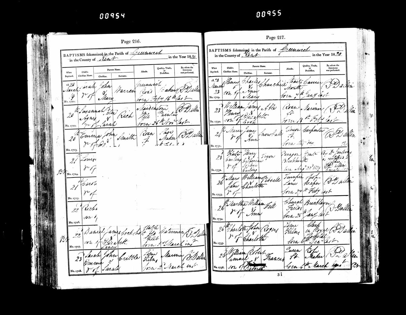Baptism record for William Henry Able