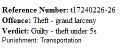 Robert Hambleton, Theft - grand larceny, 26th February 1724.