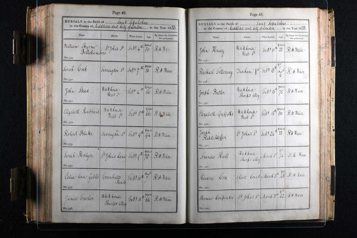 Burial of John Stead 1833 aged 56 - b c1777