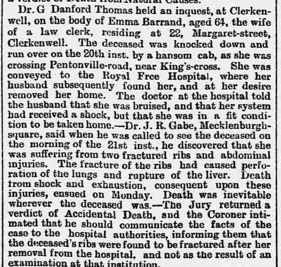 INQUEST London Standard Saturday 29th December, 1894