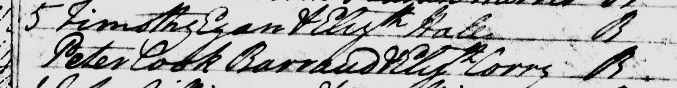 Church record of Peter Cook Barrand’s marriage