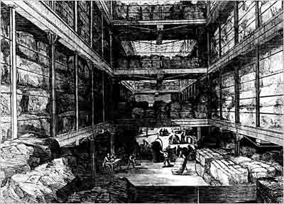 London Docks 1850 Wool Shed – London Docks - 1850