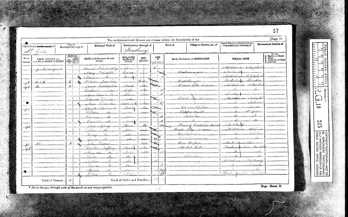 1871 Census George Barrand and Emma Chivers