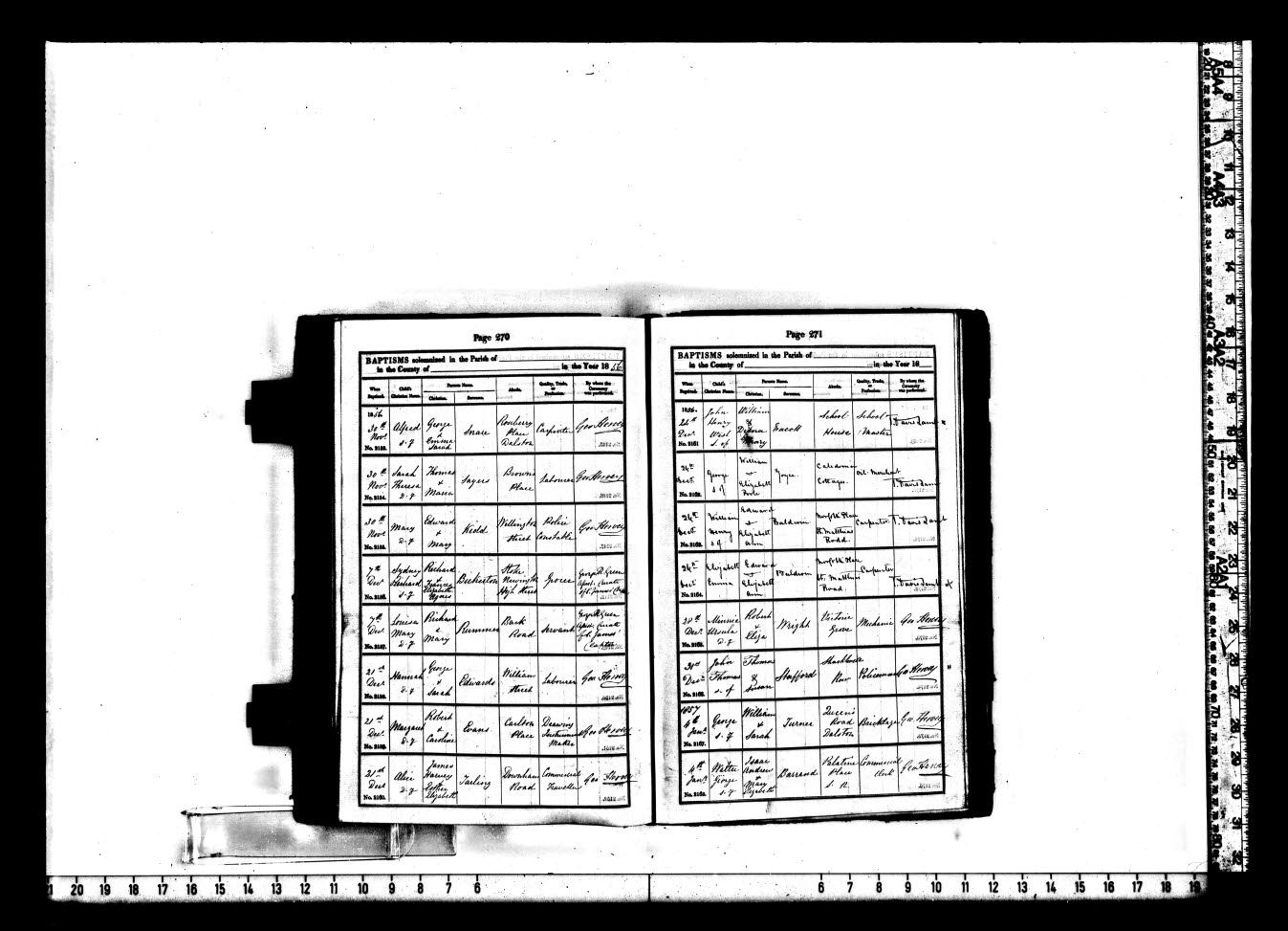Baptism record of Walter George Barrand