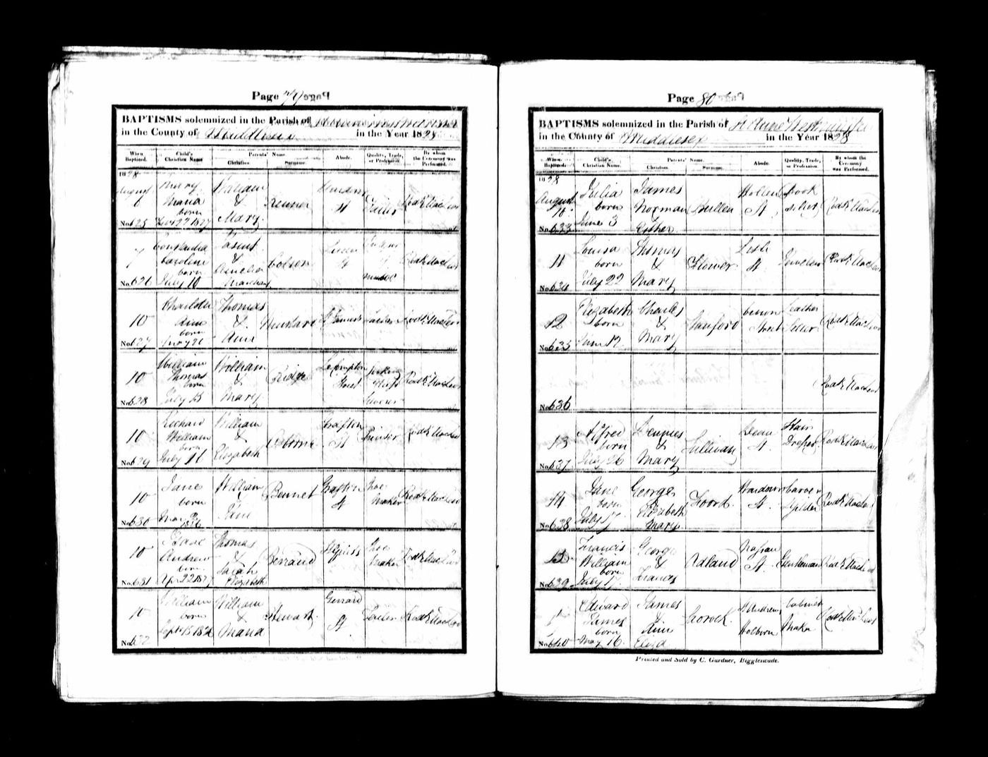 Baptism record of Isaac Andrew Barrand